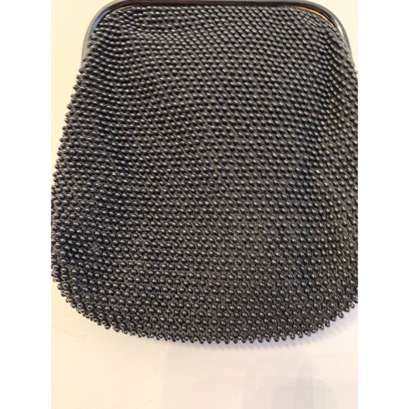 Vintage Corde-Bead Made in USA Black Beaded Evening Bag by Lumure 1950s - Picture 2 of 7